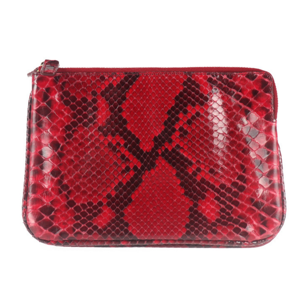 Celine Trio Python Clutch Bag Red - image 1